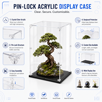 Boîte de présentation en acrylique premium, anti-poussière, pour bureau, ultra-transparente, avec étui de protection