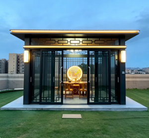 Véranda <span class=keywords><strong>mobile</strong></span> moderne préfabriquée avec toit polygone et <span class=keywords><strong>solarium</strong></span> pour usage hôtelier et résidentiel - Product Image 6