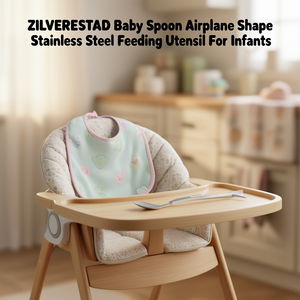 ZILVERSTAD Cuillère pour bébé en forme d'avion, ustensile d'alimentation en acier inoxydable pour nourrissons - Product Image 3