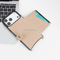 Casing Ponsel Kulit Sapi Mewah dengan Tali Selempang, Casing Ponsel Kulit Mewah, Casing Ponsel untuk Iphone 17 Pro Max