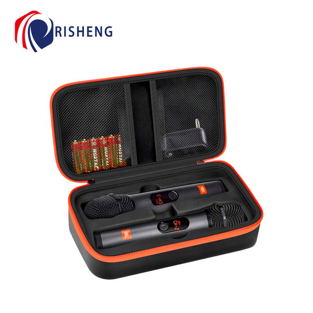 EVA Microphone Case for Wireless Two Microphone Waterproof Shockproof  Travel Carry Case Protection Storage Bag with Zipper