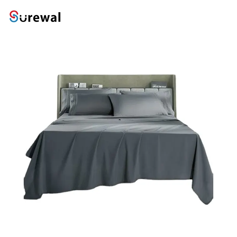 SUREWAL 100% Lyocell Organic Bamboo Bedsheets Fitted Bamboo Bed Sheet Set For Home Textile And Hotel Use