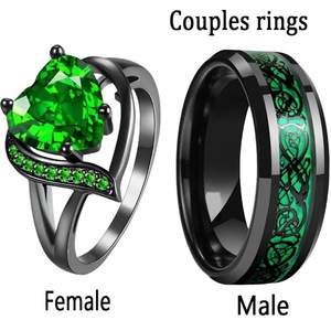 <span class=keywords><strong>Bague</strong></span> de couple en <span class=keywords><strong>diamant</strong></span> <span class=keywords><strong>rouge</strong></span> anti-ternissement pour bijoux de mariage, <span class=keywords><strong>bague</strong></span> de conception en forme de cœur pour <span class=keywords><strong>homme</strong></span> et femme, cadeau de la Saint-Valentin - Product Image 4