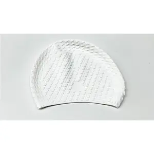 White Color Swim Caps Silicone Materials Large Size swimming hat for long hair anti flip swimming caps