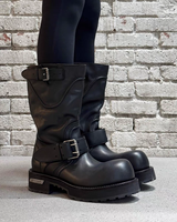 Bottines noires pour femmes, talon de 5 cm, dessus en cuir de vache, doublure en peau de mouton, double boucle, imperméables, respirantes, à enfiler, thermiques, tendance