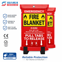 Couverture anti-feu en fibre de verre 1x1m, compacte, pour la sécurité domestique et la lutte contre les incendies de graisse en cuisine, vente en gros OEM, marque privée