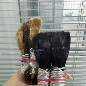 Fornitori capelli umani vergini alla rinfusa onda profonda Boho extension bagnati <span class=keywords><strong>e</strong></span> ondulati capelli intrecciati umani alla rinfusa senza trama - Product Image 4