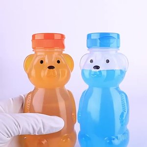 Botella de jugo espesada transparente en forma de oso creativo, taza bonita para niños de 1L para té de la leche, agua, jabón líquido, sellado de tapa de rosca de 400ml - Product Image 5
