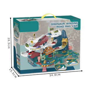 MILI Juego de Carreras de Coches Eléctricos de Alta Velocidad, Pista de Slot, Juguete de Carreras, Estacionamiento, Pista de Dinosauros Eléctricos con Curvas, Juguete de Coche - Product Image 6