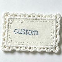 Patchs en tissu rectangulaires brodés sur mesure, faits main, à bordure en dentelle douce, à coller, pour sacs, chaussures, chapeaux, décoration intérieure, haute densité