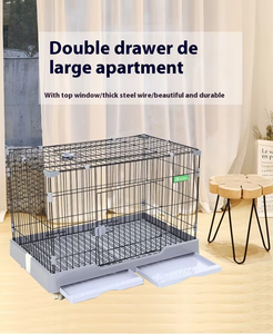 Yüksek kalite ağır tel çıkarılabilir örgü pedalı islak kuru köpek kafesi lüks nefes köpek evi ışıklık ile büyük köpekler için - Product Image 6