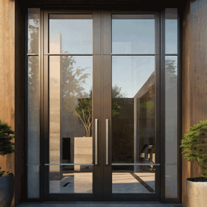 Puerta de Entrada de Aleación de Aluminio Estilo Industrial, Puerta Frontal de Metal y Vidrio, Materiales de Construcción para Oficinas Modernas y Proyectos de Edificación - Product Image 2