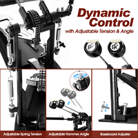 Beatello "Black Hawk" Direct-Drive Double Pedal - Speed-Optimized Bass Drum Pedals with Ultra-Responsive Action