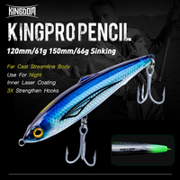 Umpan Pancing Kingdom Pencil Lure 120mm 150mm Berkualitas Tinggi untuk Ikan Besar, Umpan Tuna Tenggelam Buatan, Umpan Tongkat untuk Memancing Ikan Seabass dengan Metode Trolling