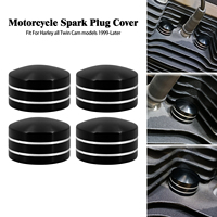 Cache-bougie de moto en aluminium noir pour Harley Touring Sportster, capuchon de boulon de culasse Twin Cam, ensemble de couvercles de moteur de moto