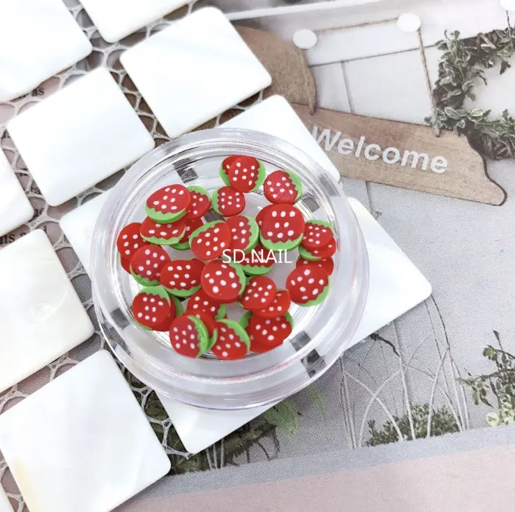 Decoration Nail Art 2021 Fashion Summer Style Julie Fruit Vegetable Soft Pottery Slices DIY Polymer Clay Nail Art Decoration