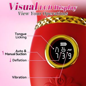Vibratore per adulti giocattoli del sesso per le donne-Vibratore di suzione aggiornato con LCD, 7 leccare & 9 vibrazioni, 3 Auto 1 aspirazione manuale - Product Image 6