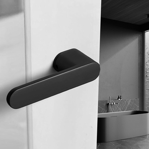 2026 Italian Minimalist Modern Entry Privacy <strong>Door</strong> Lever <strong>Knob</strong> Matt Black Zinc Alloy for Indoor <strong>Bedroom</strong> Silent Ecological Hotels - Product Image 6
