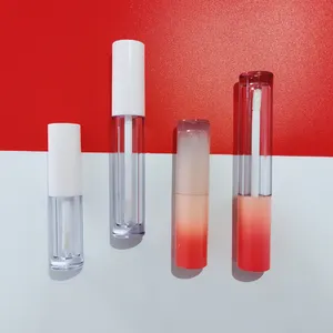 4,5-6ml weiß und gradienten rot runde transparente kosmetische leere lip gloss rohr