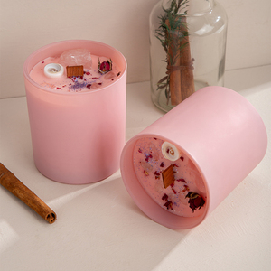 AIKUN Custom Aromatherapy Soy Wax Scented <b>Crystal</b> Stone <b>Candles</b> Pink Christmas Fragrance Gift Set for Adults for Holiday Diwali - Product Image 3