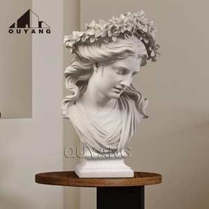 QUYANG décoration de la maison moderne <span class=keywords><strong>pierre</strong></span> naturelle sculpture élégante dame tête Statue marbre <span class=keywords><strong>femme</strong></span> <span class=keywords><strong>buste</strong></span> Sculpture - Product Image 6