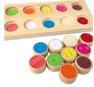 Kids Montessori Educational Toys Wooden Memory Chess Color Match Touching Board Toddler Early Learning Toy