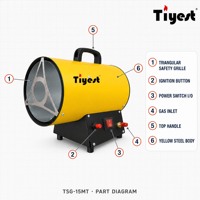 Chauffage industriel portable en acier inoxydable 15KW pour élevage de volailles, au propane GPL, à air forcé, 230V, avec moteur et pompe