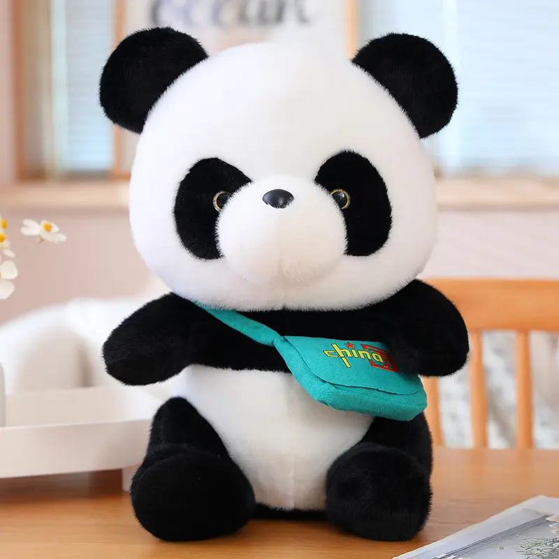 Bear plush custom panda anime gift stuffed panda with bag kawaii panda for children's gift