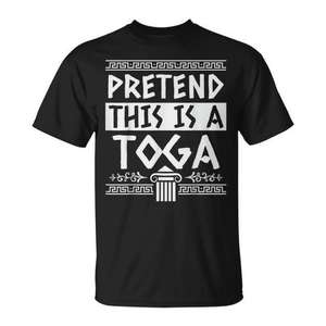 Disfraz de Fiesta con Diseño de Camiseta Tipo Toga, Color Negro, Unisex para Adultos - Product Image 1