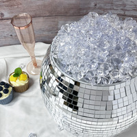 Boule disco en verre miroir, pot de fleurs, décoration de fête, seau à glace rond, décoration disco pour la maison