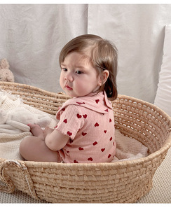 Ropa de Bebé de Algodón Puro Clase A para Verano 2026, Mameluco con Abertura Lateral y Protección para el Vientre, para Niños y Niñas - Product Image 3