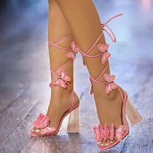 Sandalias de Tacón Fino con Cordones y Diseño de Serpiente para Mujer - Primavera, Verano, Invierno - Product Image 3