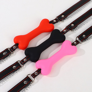 <b>BDSM</b> Silicone Bone Gag With Nipple Clamps And <b>Collar</b> For Adult Stimulation - Product Image 2