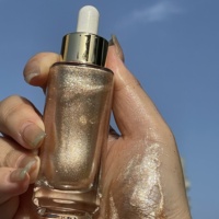 Huile corporelle scintillante personnalisée avec logo, flacon en verre, parfumée, écran solaire SPF 50, huile corporelle scintillante de luxe infusée de maquillage