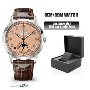 Montre à quartz de luxe pour homme en acier inoxydable du fabricant, nouveau design, cadran à aiguilles, verre saphir, 42 mm, mouvement japonais, 5 ATM - Product Image 2