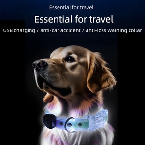 Negozio di animali gatto cane accessori USB ricaricabile lusso luce LED guinzaglio collare set per cane con luce - Product Image 2