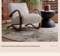 Fauteuil en tissu style antique avec éponge haute densité pour petit appartement, salon, balcon - Mobilier de maison individuel décontracté et confortable
