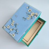Boîte cadeau en bois rigide recyclable de luxe personnalisée, finition laquée piano, chocolat, dattes, gâteau de lune, Ramadan, impression offset