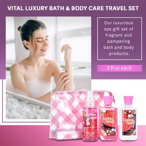 Vital Luxury Cotton Candy Bath <b>Body</b> Care Travel <b>Set</b> Home Spa Gifts Anti-Aging Vitamin E <b>Body</b> Lotion Shower Gel Fragrance <b>Mist</b> - Product Image 2