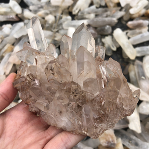 Commercio all'ingrosso grappolo di quarzo fumoso naturale curativo pietra grezza cristallo lucidato per la decorazione di cristallo artigianato - Product Image 3