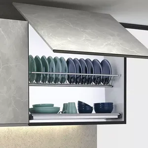 Compact 2-Tier 304 Stainless Steel Dish Rack Modern Home <b>Kitchen</b> <b>Storage</b> With Rustproof Design Easy Installation in Cabinets Kit - Product Image 1
