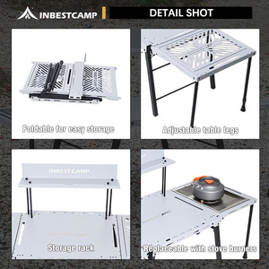 INBESTCAMP Cuisine <span class=keywords><strong>de</strong></span> <span class=keywords><strong>camping</strong></span> Gartenfest Stand Pack-out Campervan Overland Pour Unit Supplier Reglable Kuchentisch - Product Image 3