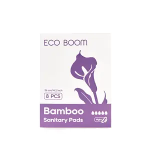 ECO BOOMエコロジカルバンブーエコ持続可能290mm無料サンプル超薄型サプライヤー代理店月経パッド