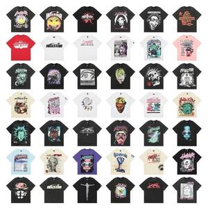 Nueva Camiseta <span class=keywords><strong>de</strong></span> Verano Unisex <span class=keywords><strong>de</strong></span> Manga Corta, Holgada, Informal, Transpirable, <span class=keywords><strong>de</strong></span> Algodón Puro <span class=keywords><strong>de</strong></span> Doble Hilo, con Estampado <span class=keywords><strong>de</strong></span> Letras <span class=keywords><strong>de</strong></span> la Serie Hell Star - Product Image 1