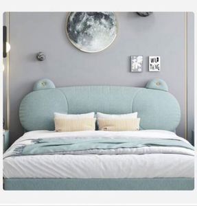 Cama Infantil Moderna Minimalista de Madera, Tamaño Completo, Estilo Princesa para Niños y Niñas, Dormitorio Infantil, Tapicería de Algodón Cómoda y Resistente - Product Image 2