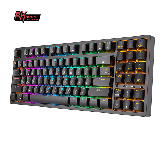 Royal Kludge Rk92 Pc Keyboard Gaming Teclado 92 Keys Wireless Hotswap Keyboard Custom Keycaps Russian Language Mechanic Keyboard