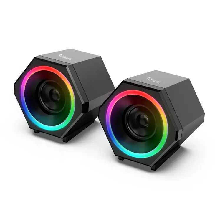 Kisonli L-6060สก์ท็อป RGB ลำโพงคอมพิวเตอร์10วัตต์องค์ประกอบเสียงโน๊ตบุ๊ค USB ลำโพงมัลติมีเดีย