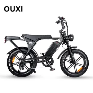 Electric Bike Adults 20-Inch Mountain E Bikes OUXI V8 With Integrated 500W Lithium Battery Fat Tire Disc Brake 15ah Battery