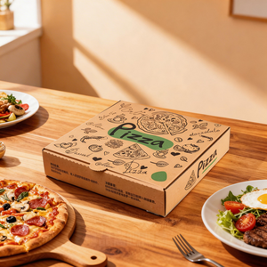 Cajas de Cartón para Hornear de 12/14/16 Pulgadas con Logotipo Personalizado Premium, Cajas de Embalaje para Pizza - Product Image 1