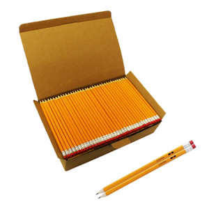 Crayons jaunes en <span class=keywords><strong>papier</strong></span> HB numéro de haute qualité pour fournitures scolaires écriture dessin croquis avec gommes - Product Image 3